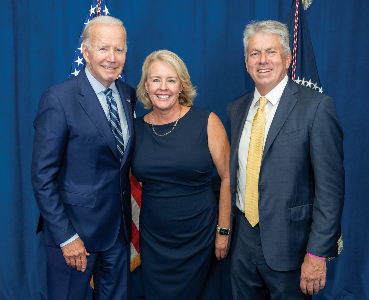 President Joseph R. Biden met with Angela Cant and President Greg Cant during his visit to Wilkes University. 