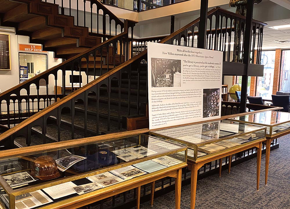 The installation was curated by the archivists of the E.S. Farley Library with the help of many other departments on campus, and launched on the anniversary of the storm.