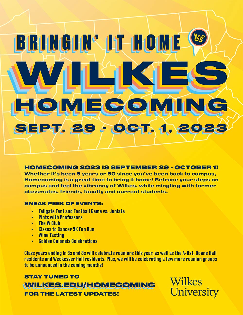 Wilkes University Homecoming Advertisement