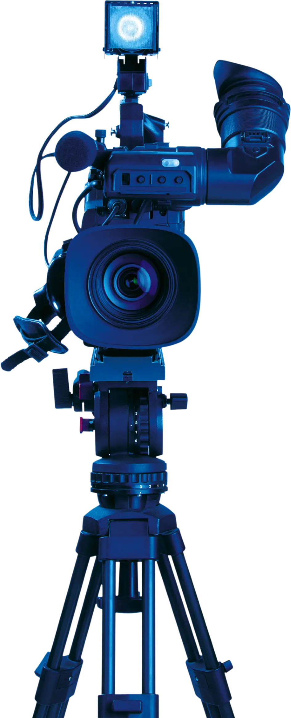 Video camera with blue overlay