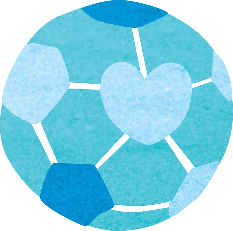 illustrated blue soccer ball