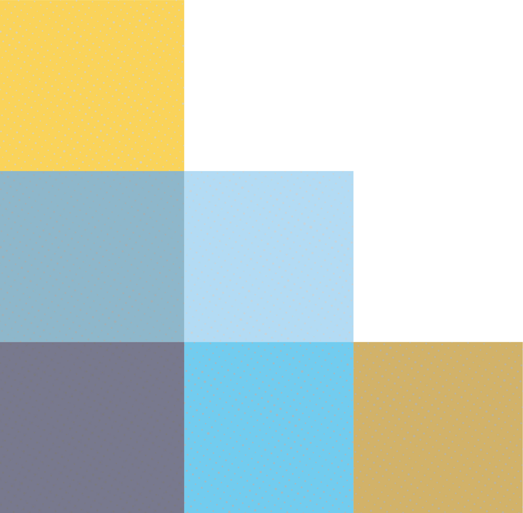 various stacked yellow and blue squares