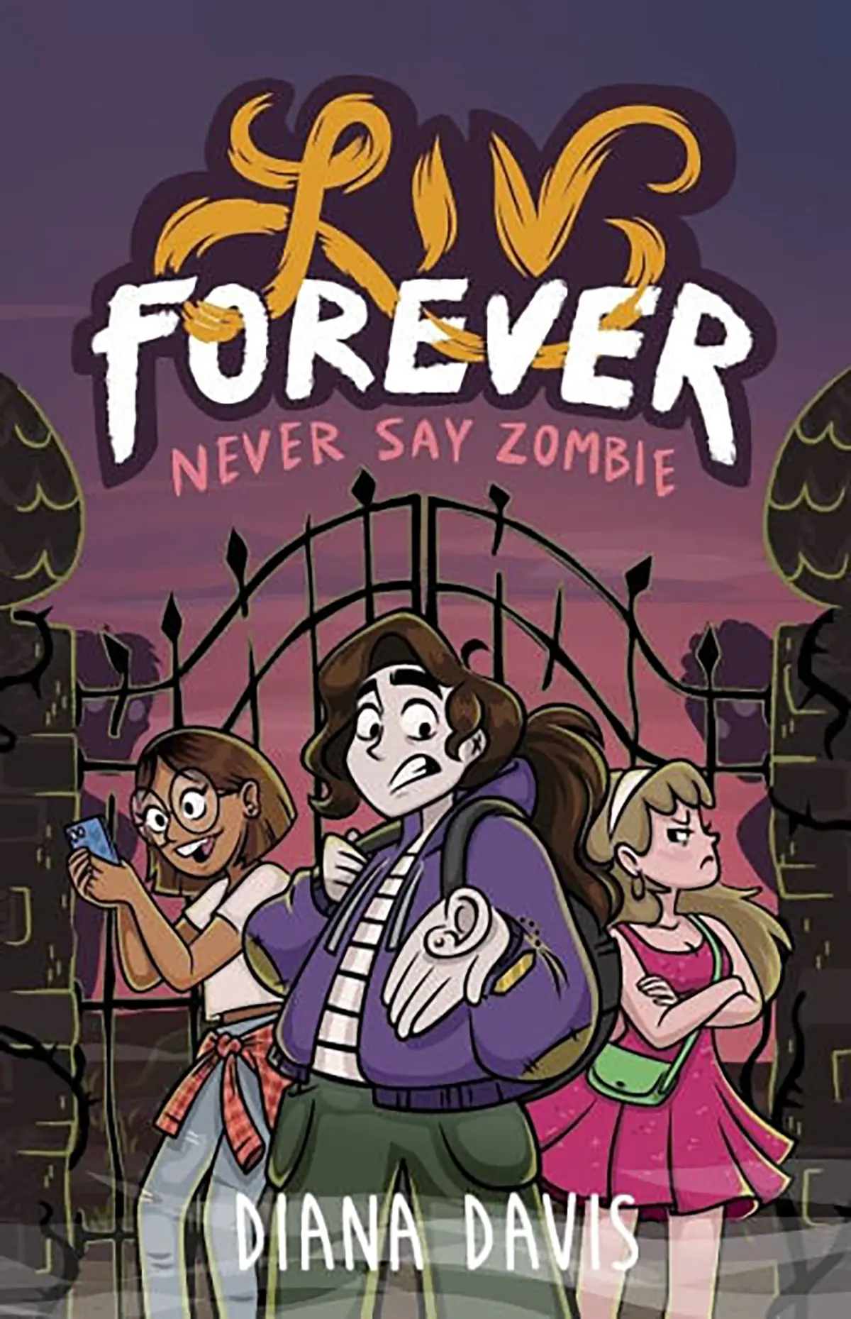 Front book cover image display of Liv Forever: Never Say Zombie by Diana Davis